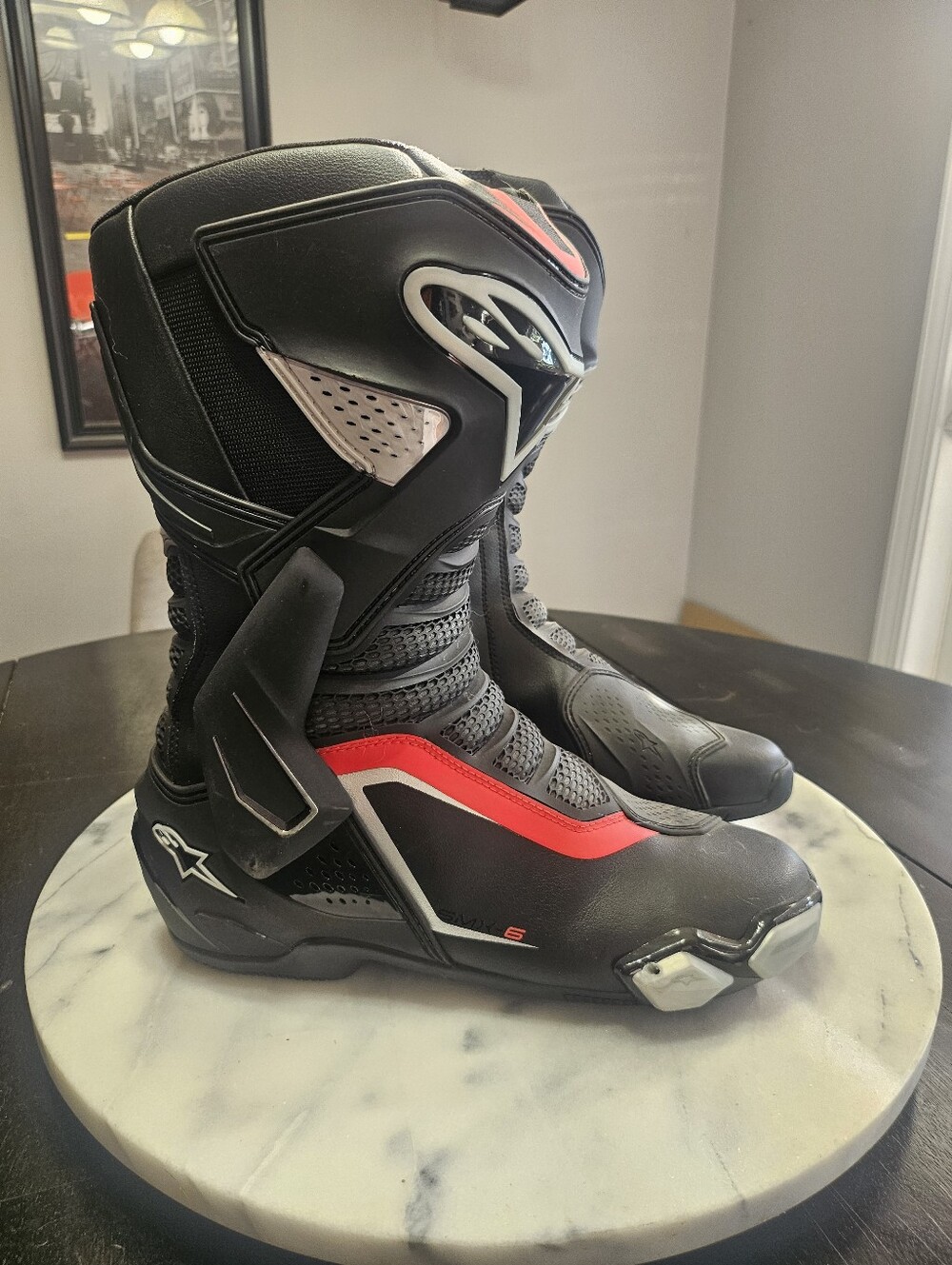 Alpinestars Black and Red Men's Motorcycle Racing Boots
